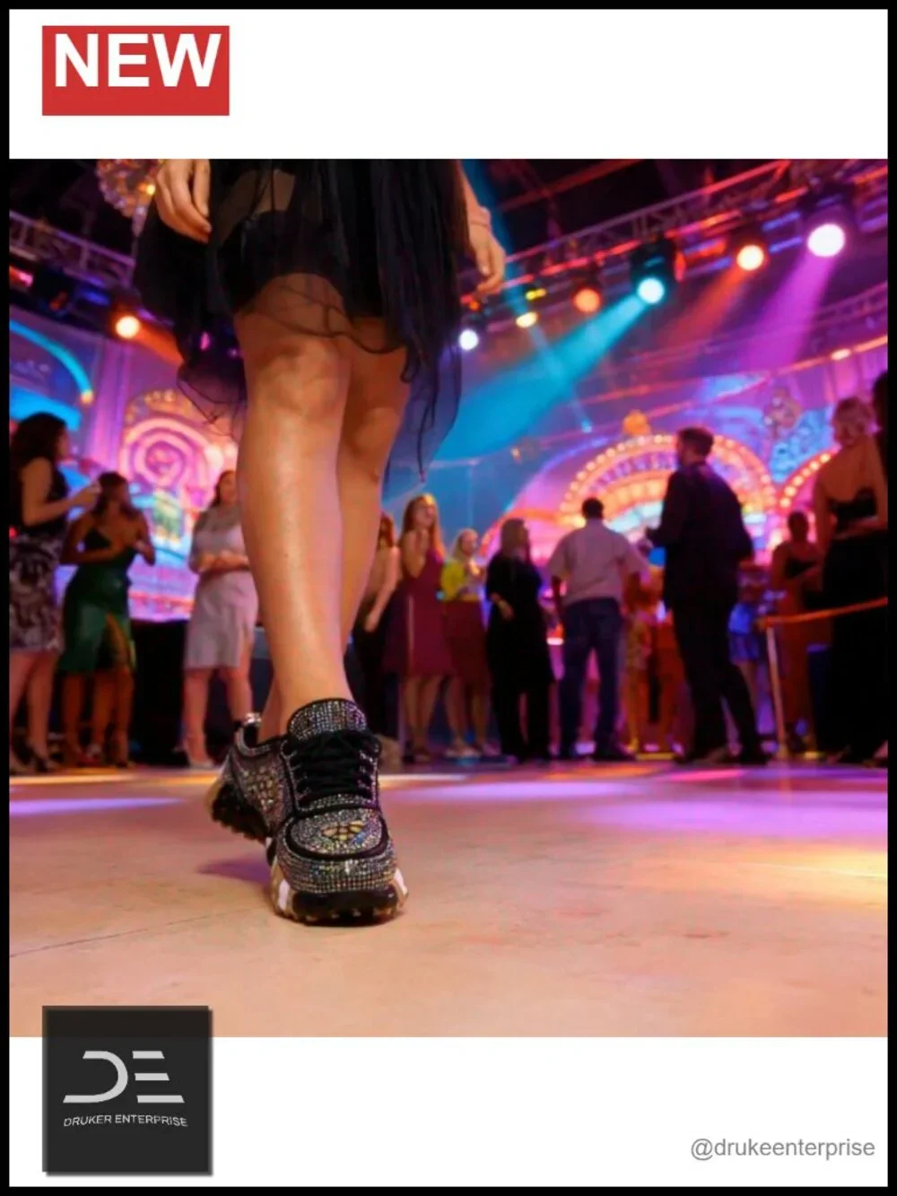 Rhinestone Glitter Platform Sneakers Women's Casual Party Shoes